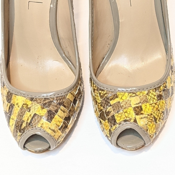 RACHEL Rachel Roy women’s patchwork peep toe heels sz 7 - Picture 2 of 10